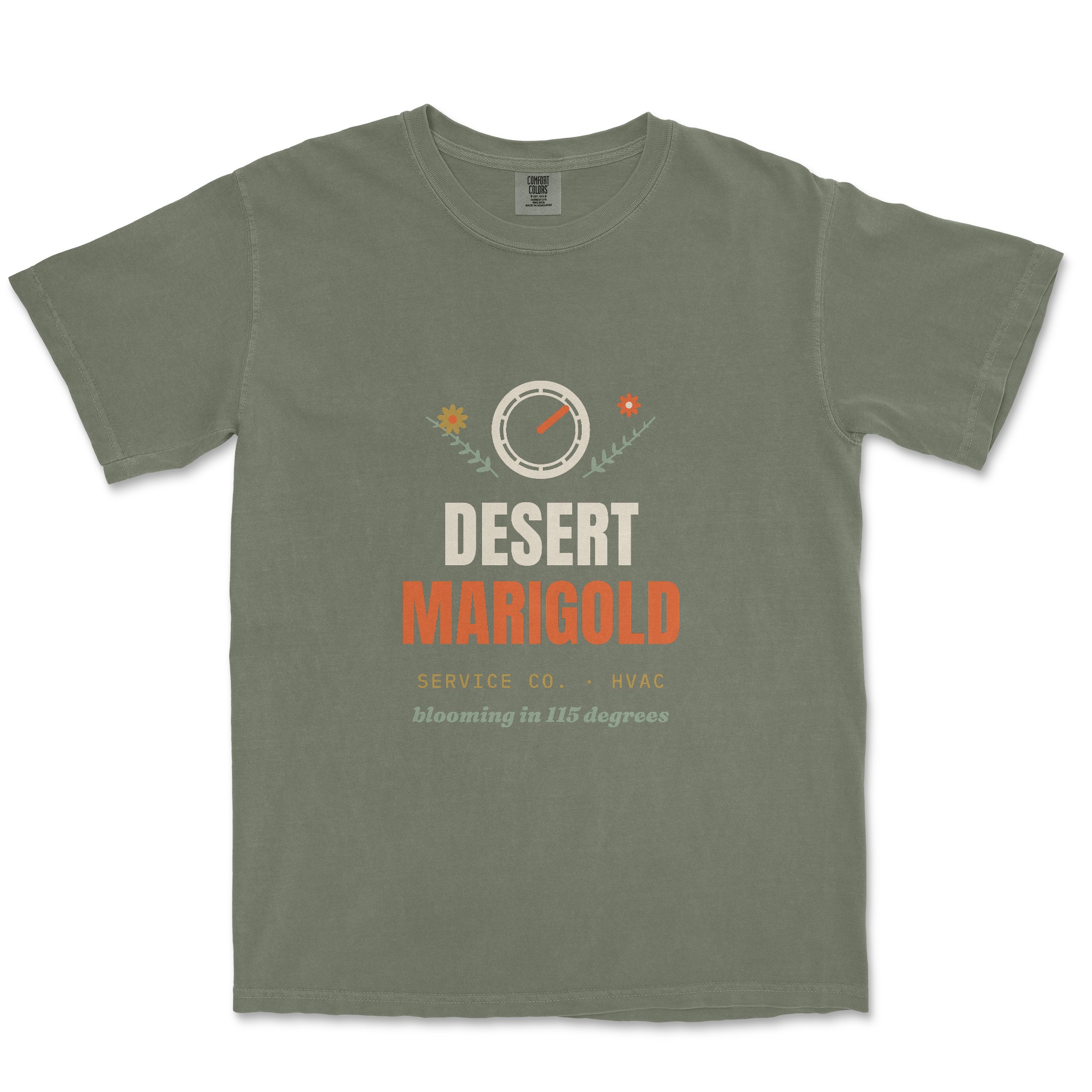 Desert Marigold Tee — Dreamship production preview