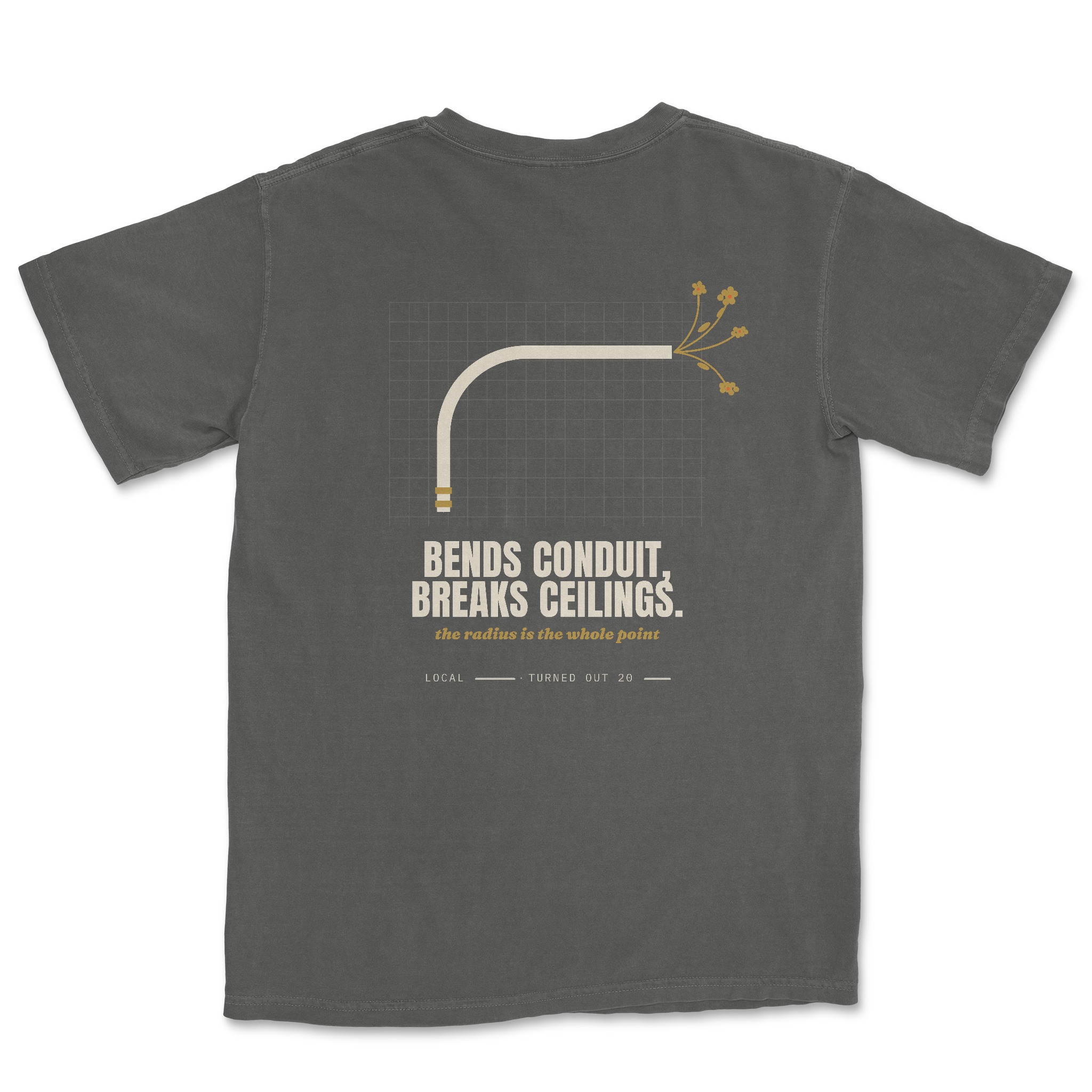 Bends Conduit, Breaks Ceilings Tee — Dreamship production preview