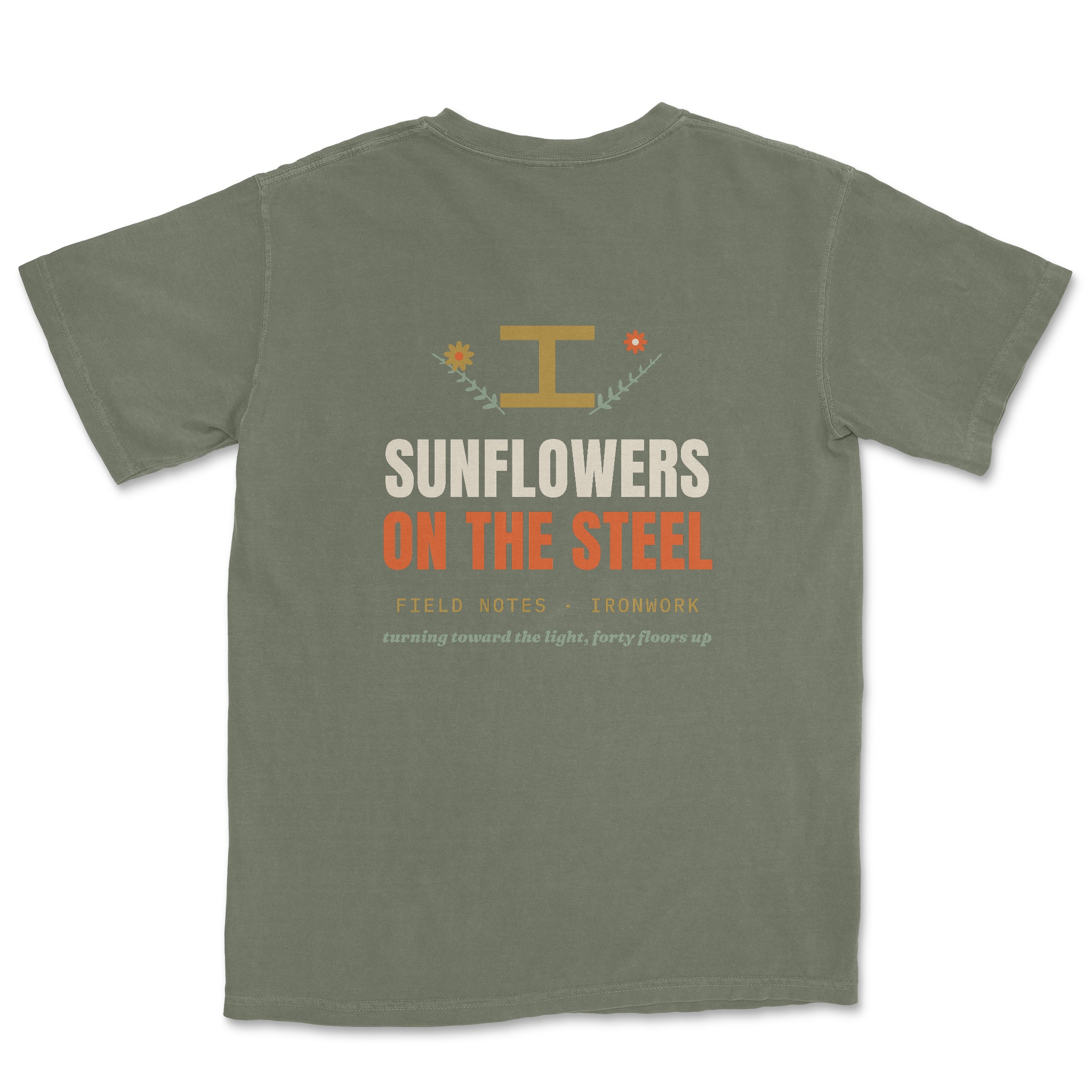 Sunflowers On The Steel Tee — back