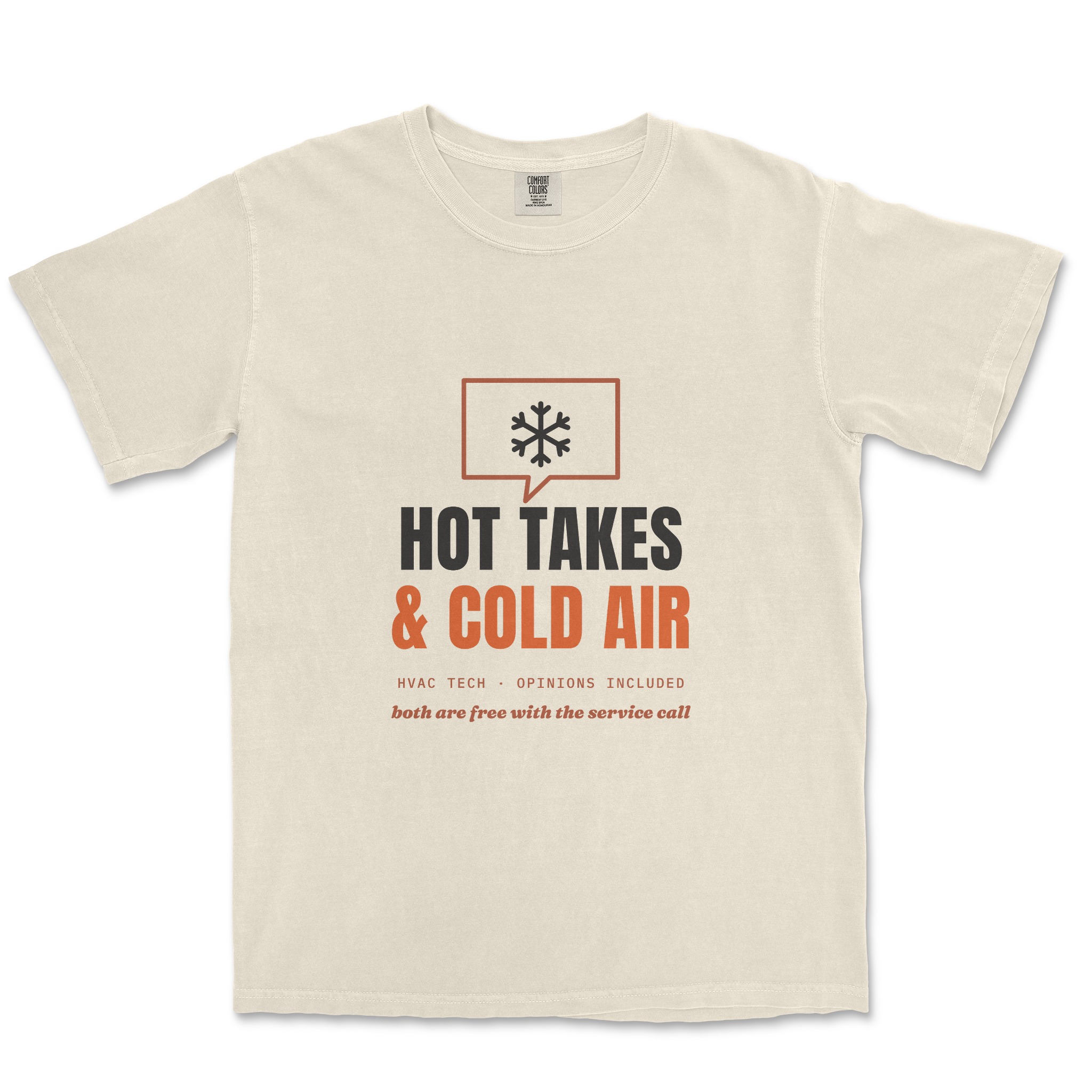 Hot Takes & Cold Air Tee — Dreamship production preview