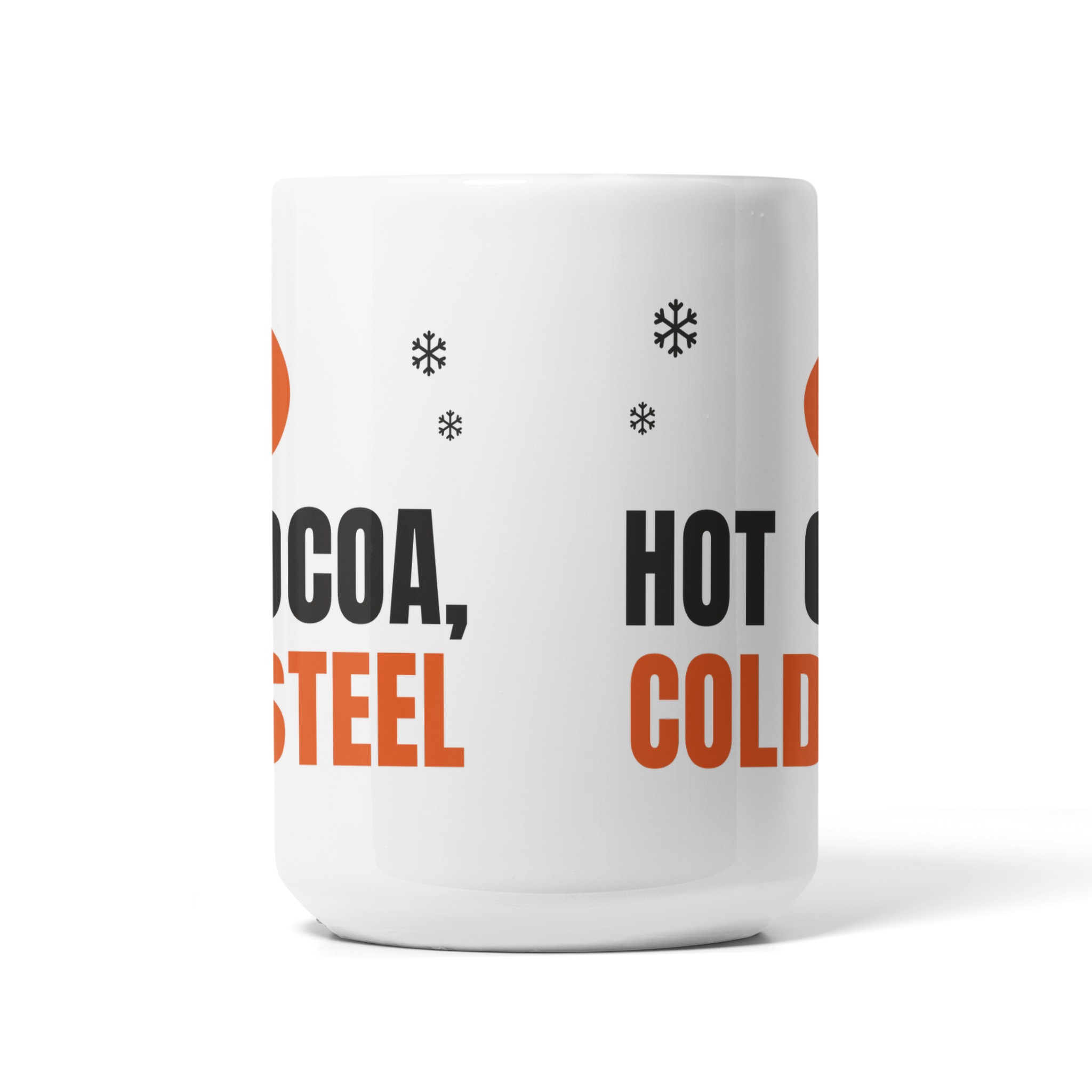 Hot Cocoa, Cold Steel 15 oz Mug — Dreamship production preview