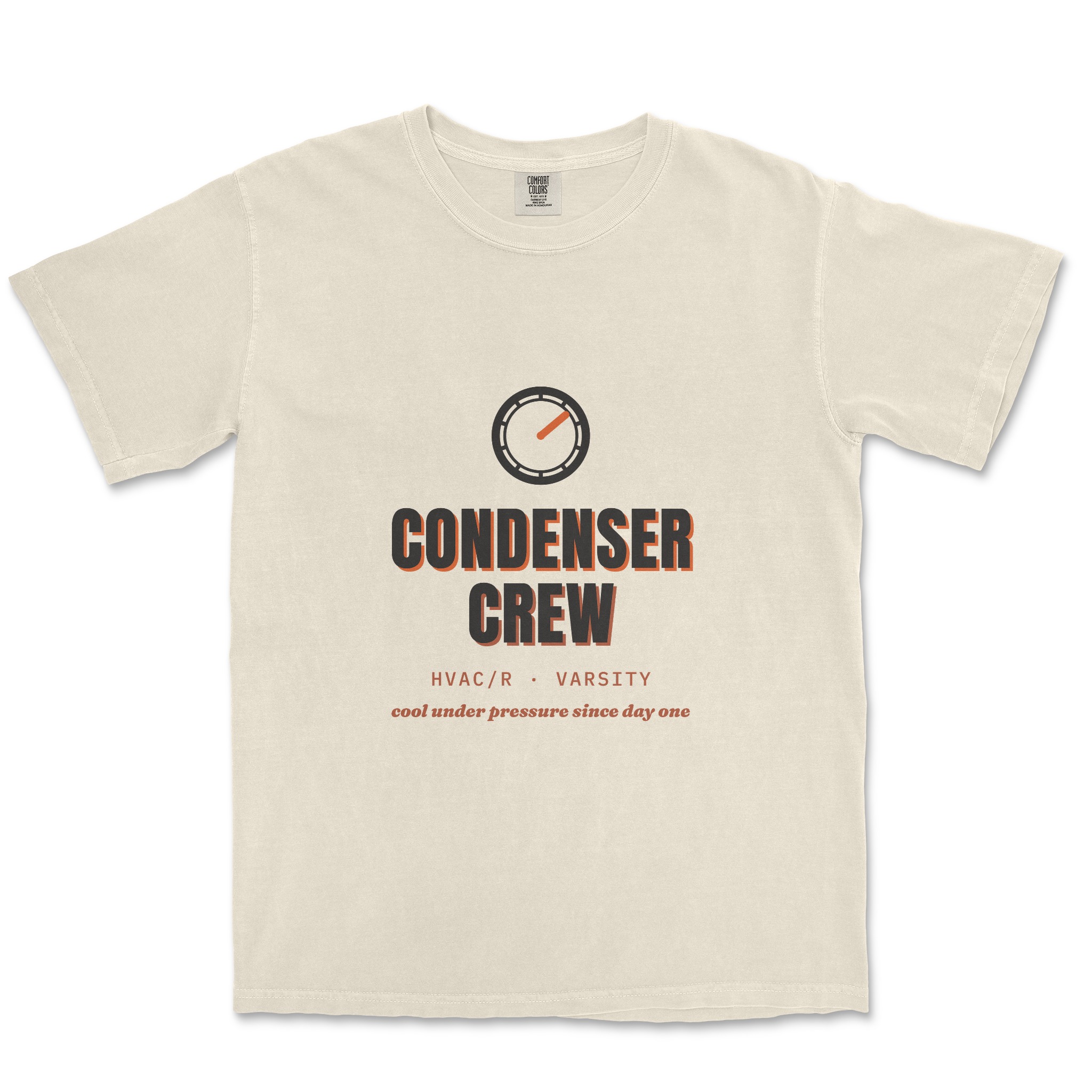 Condenser Crew Tee — Dreamship production preview