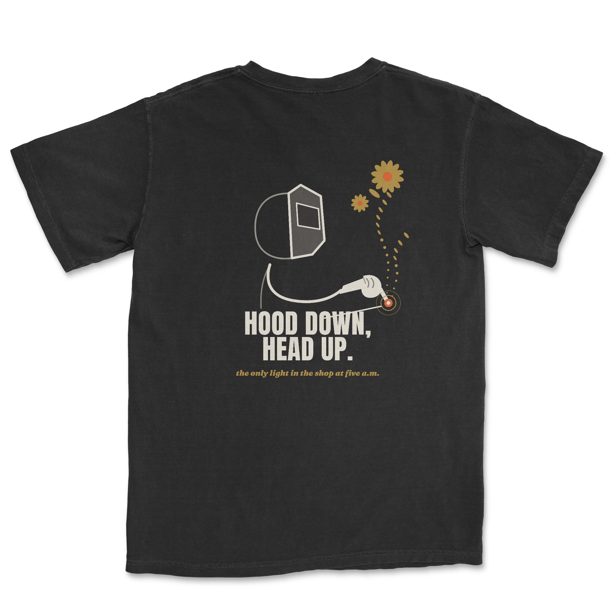Hood Down, Head Up Tee — Dreamship production preview
