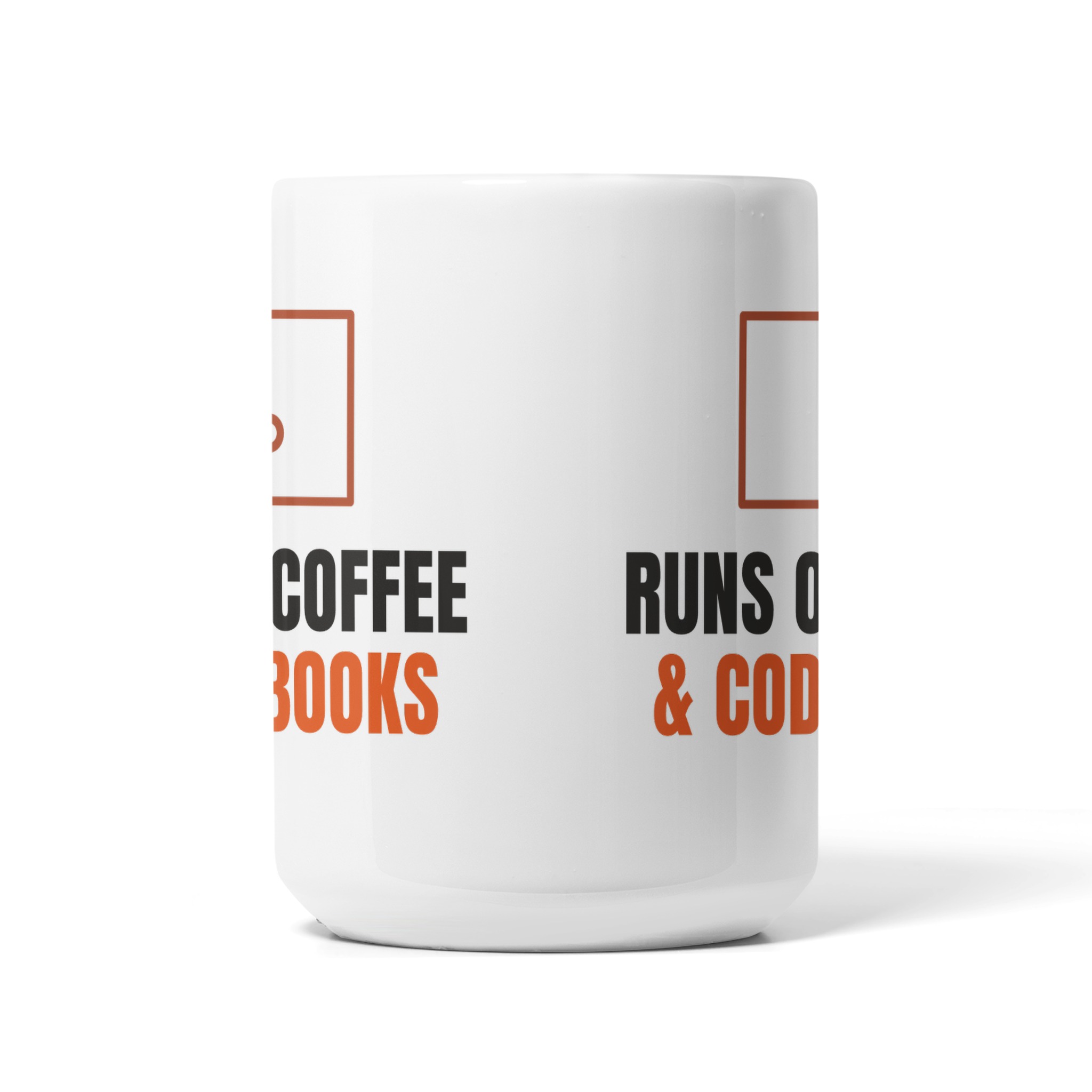 Runs On Coffee & Code Books 15 oz Mug — Dreamship production preview