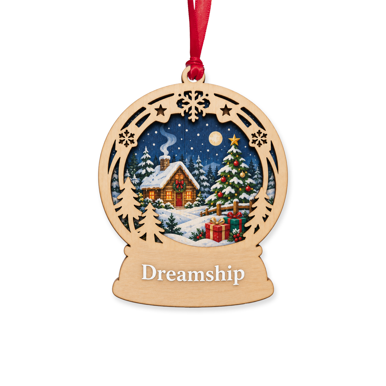 Custom Shape Wooden Ornament 2 Layer (EU/UK)